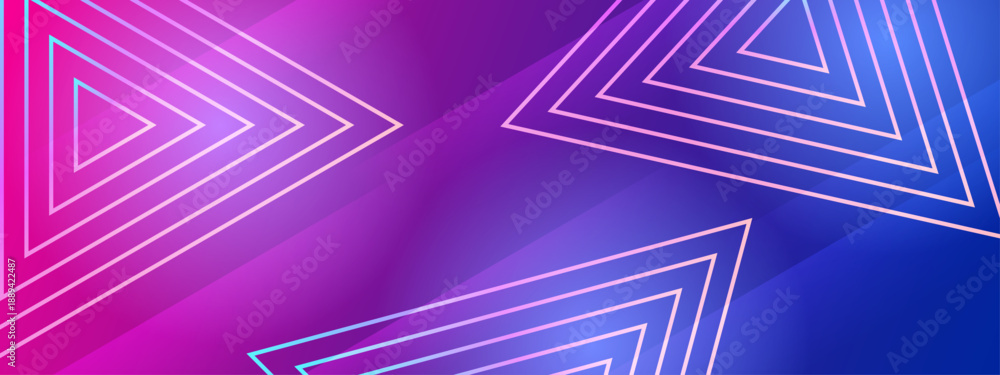 Fototapeta premium A sleek modern background featuring repeating triangle outlines on a vibrant purple to blue gradient base