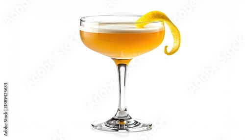 Elegant cocktail in a stemmed glass with lemon garnish (1)