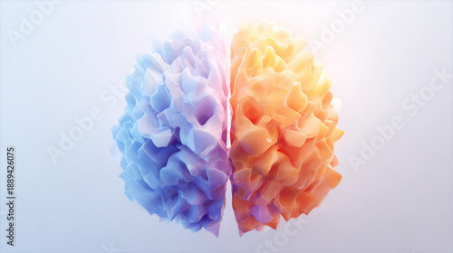 hemisphere. Artistic illustration of a brain hemisphere with textured surface, representing creativity and logic. wellbeing guides.
