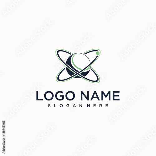 Abstract Atom Sphere Orbit Logo Design for Science Technology Business