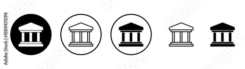 Bank icon vector. Bank sign and symbol, museum, university