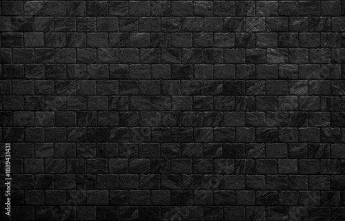 Black brick wall texture as background or wallpaper for inserting text. Abstract dark brick wall texture background pattern, Wall brick surface texture.