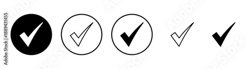 Check mark icon vector. Tick mark sign and symbol