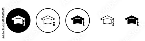 Education icon vector. Graduation cap sign and symbol. Graduate. Students cap