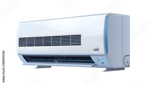White Air Conditioning Unit Isolated.