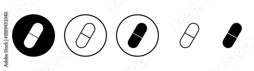 Pills icon vector. capsule icon. Drug sign and symbol