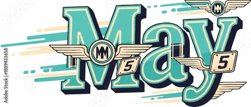 Aerial View of May 5th Celebration with Winged Typography