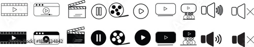 set of vector icons for Cinema icons set in flat style. web design. Design elements for movie theater. Vector eps 10