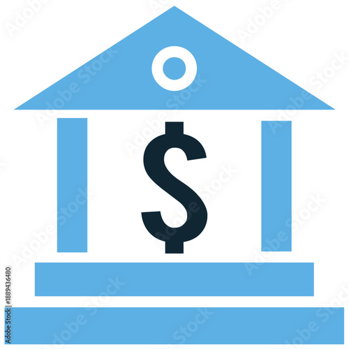 Banking icon vector for financial and investment designs. Symbolizes security and monetary management. Ideal for fintech apps, bank signage, and economic reports.