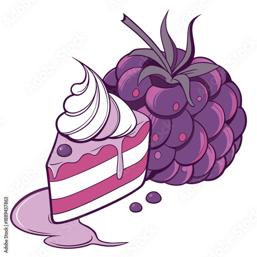 Berry purple gel shape with translucent layers in a 3D vector design showing a deep jelly-like texture and glow