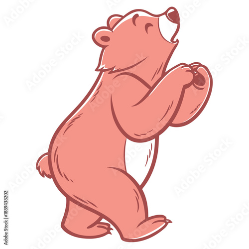 Puffy 3D vector silhouette of an inflated coral gummy bear with a soft candy-like texture and sweet aesthetic