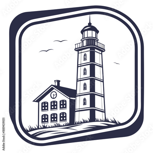 3D navy blue rounded square with inflated borders and a smooth tactile cushion like appearance in a vector style