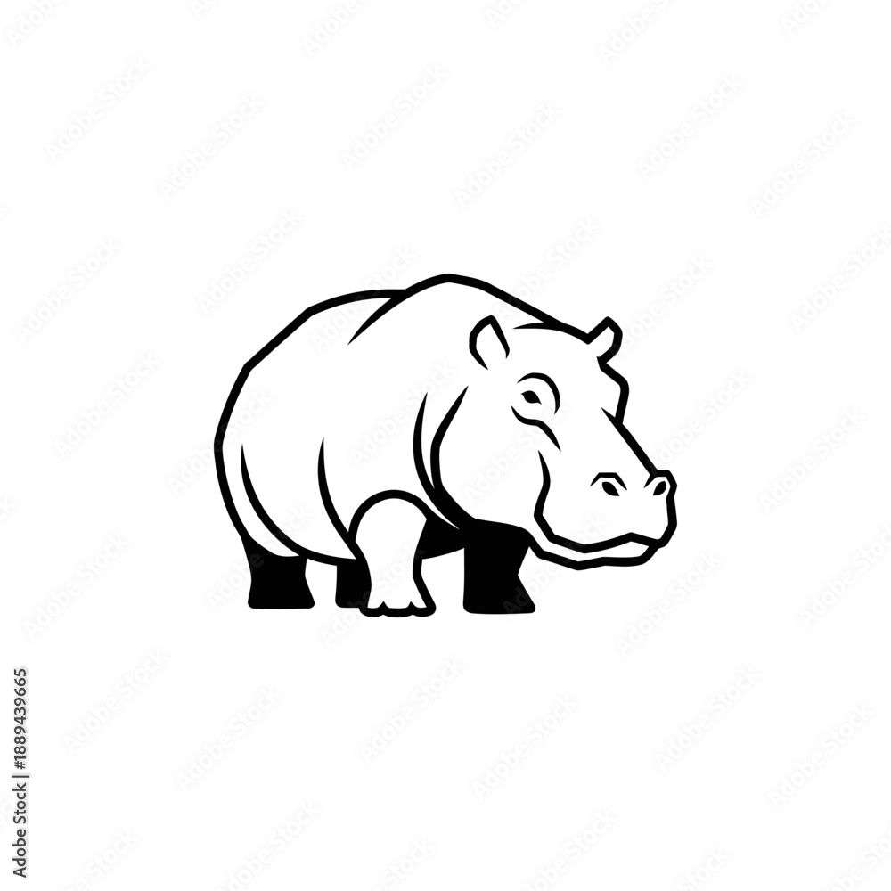 Obraz premium Simple hippo illustration