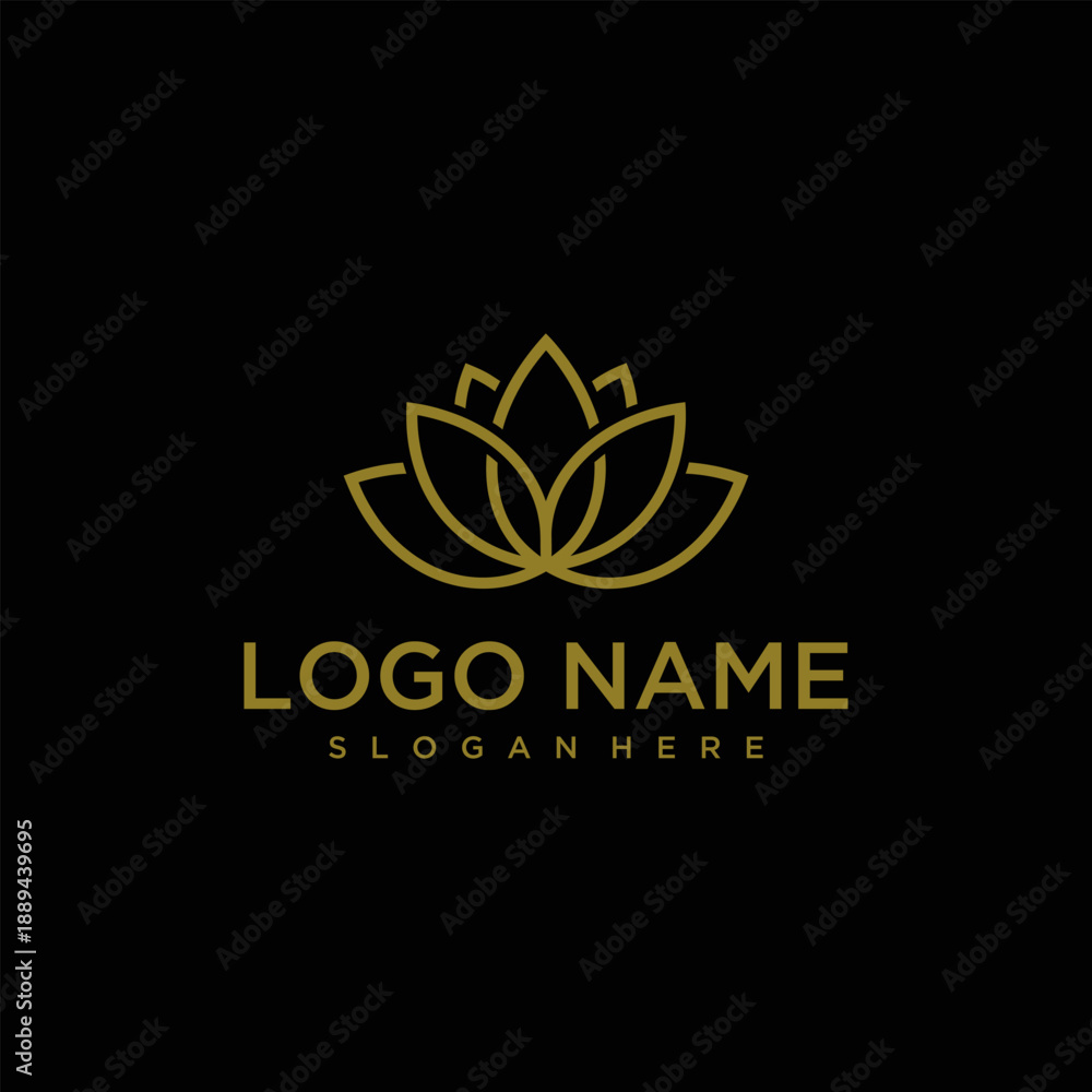 Fototapeta premium Luxury Lotus Logo Template