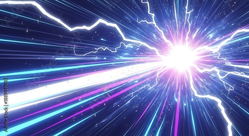 Vibrant Electric Burst with Bright Center and Light Trails