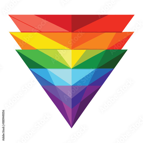 Inverted Rainbow Triangle Geometric Design