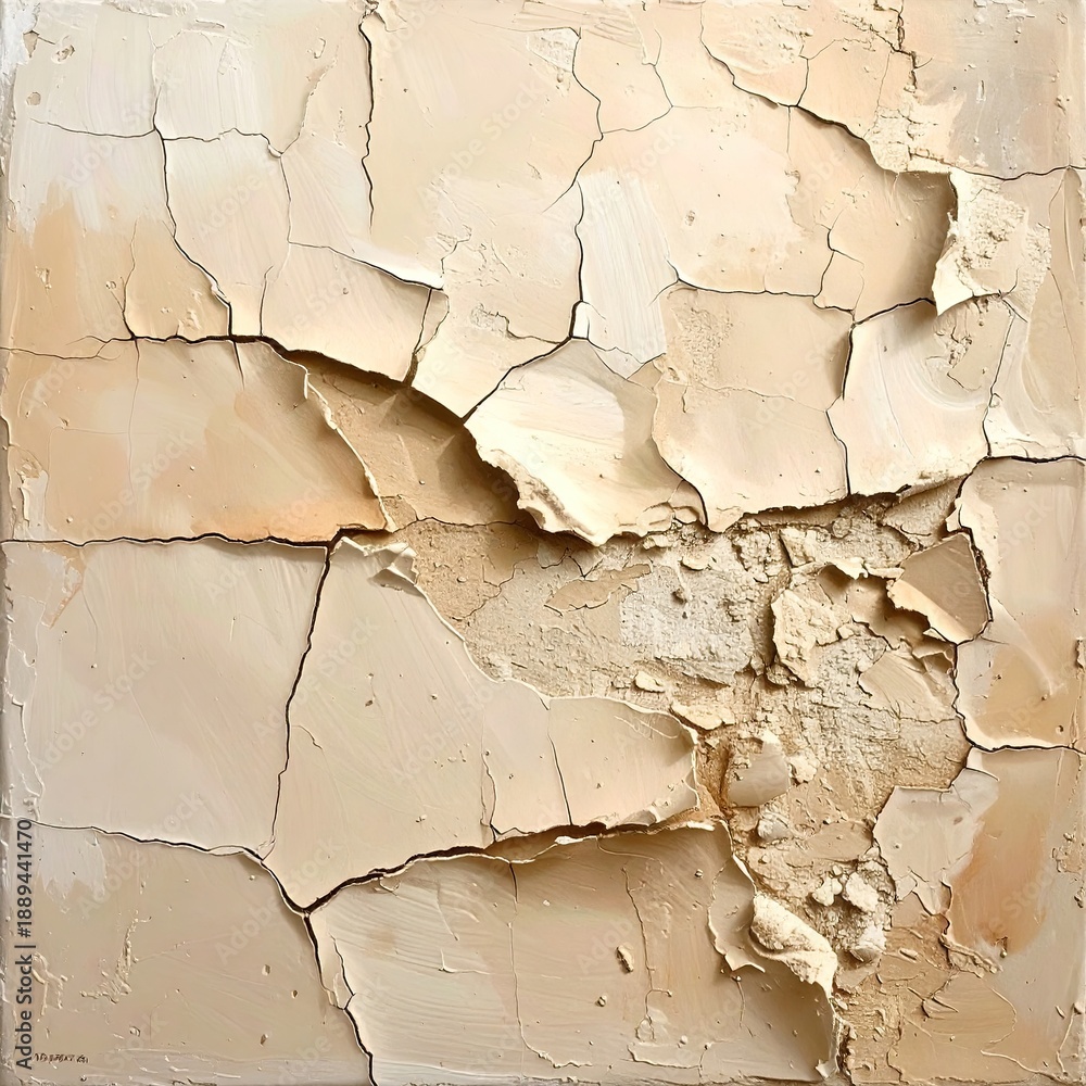 Obraz premium Textured, cracked surface with exposed tan layers