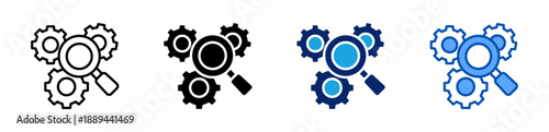 inspection icon set multiple style collection