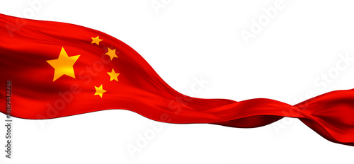 Canvas Print China flag isolated on transparent background with copy space 3D render
