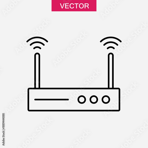 Internet Router Symbol Vector Illustration, Network Router Icon Vector ? White Background..eps