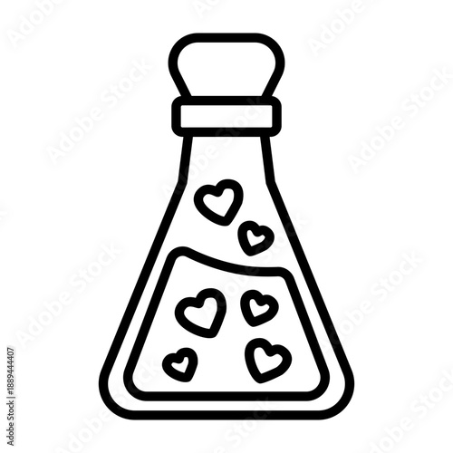 Love Potion Flask Valentine Heart Shape