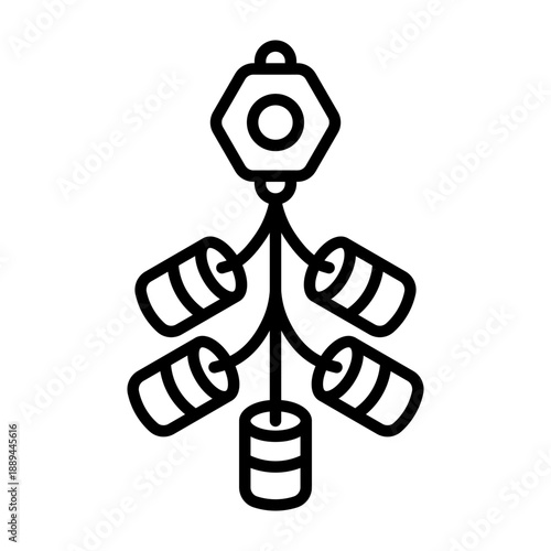 Traditional Firecracker Cluster Lunar New Year Celebration Icon Outline