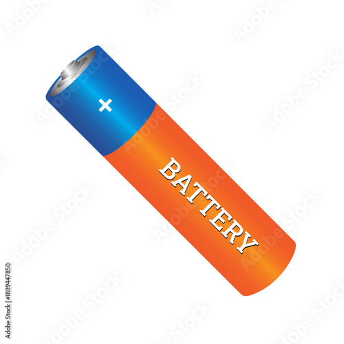 Alkaline battery graphic isolated on white background. Editable and scalable EPS 10 vector illustration.