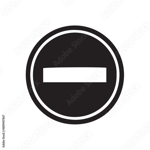 vector minus sign on white background