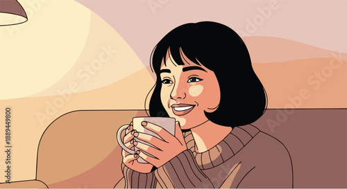 A vibrant illustration of a joyful woman skillfully capturing precious moments with her camera, embracing the art of photography and visual storytelling