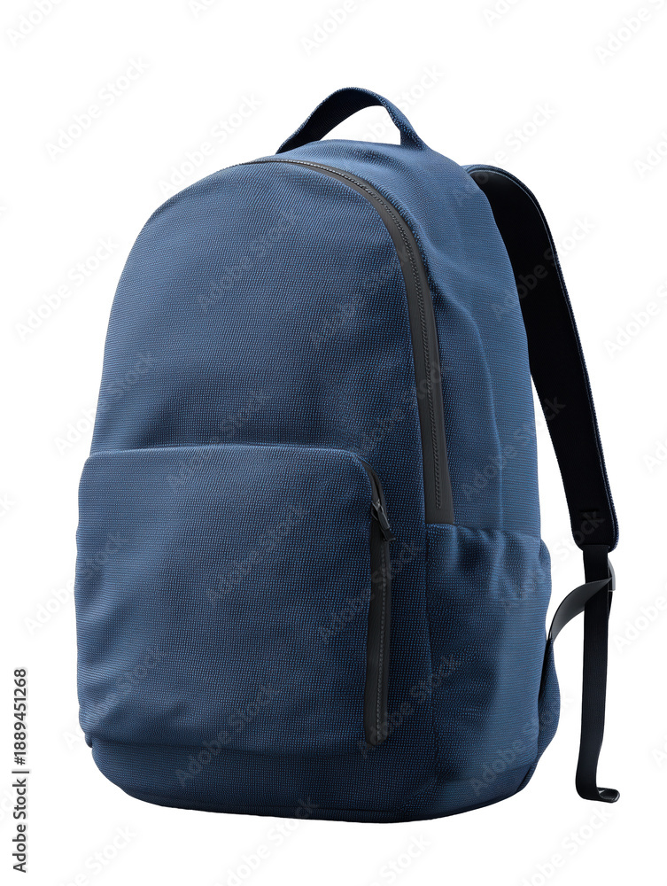 Naklejka premium A stylish blue backpack designed for everyday use, perfect for students and travelers seeking comfort and practicality.