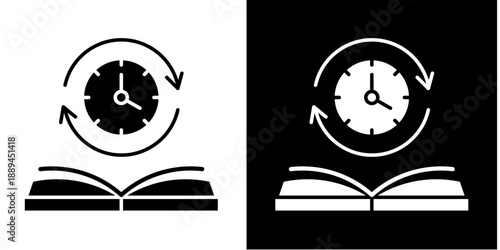 Lifelong Learning Icon Set White Glyph Style Collection