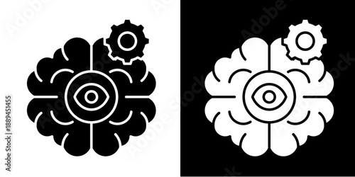 Observe Icon Set White Glyph Style Collection