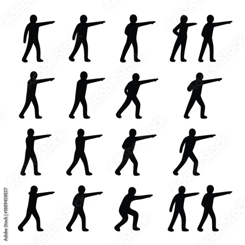 Silhouettes of people in dynamic poses appearing to be shooting or gesturing