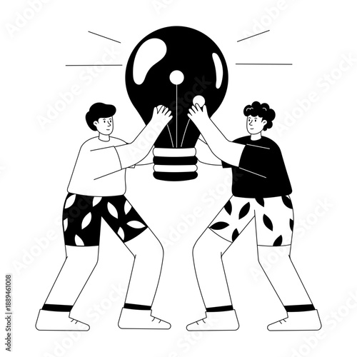 A hand drawn illustration showing brainstorm
