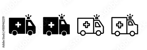 Ambulance icon vector illustration. ambulance truck sign and symbol. ambulance car