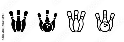 Bowling icon vector illustration. bowling ball and pin sign and symbol.