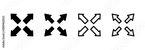 Fullscreen Icon vector illustration. Expand to full screen sign and symbol. Arrows symbol
