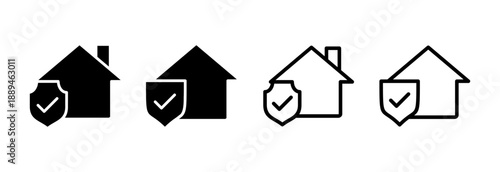home insurance icon vector illustration. home protection sign and symbol