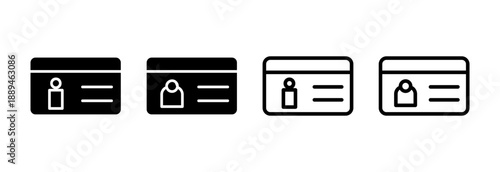 License icon vector illustration. ID card icon. driver license, staff identification card
