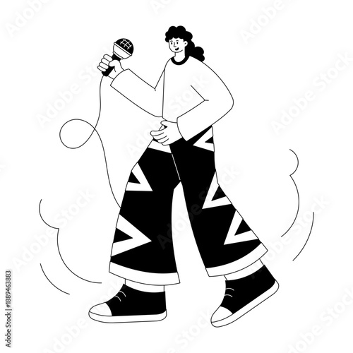 Hand drawn style illustration showing street walk
