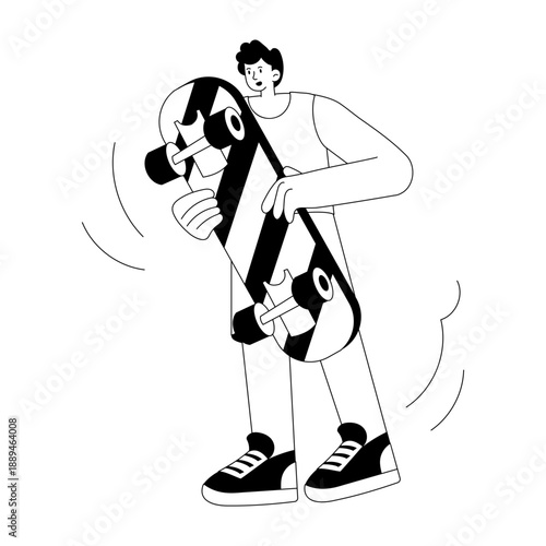 Hand drawn style illustration showing street walk
