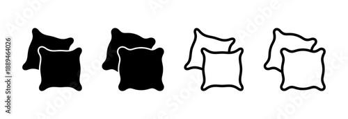 Pillow icon vector illustration. Pillow sign and symbol. Comfortable fluffy pillow