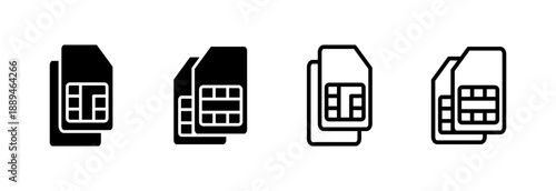 Sim card icon vector illustration. dual sim card sign and symbol