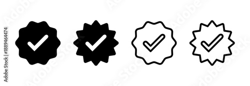 verified icon vector illustration. verification check mark. approved sign and symbol