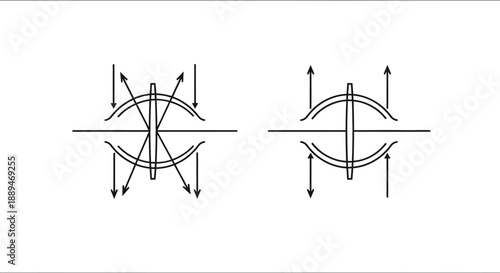Diagram illustrating electric field lines around two opposing curved charged conductors in physics