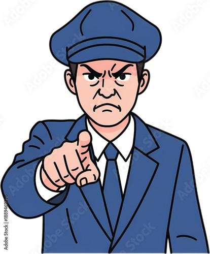 Angry Man in Suit Pointing Finger.