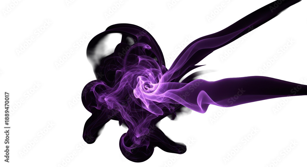 Obraz premium Violet Smoke Swirl Abstract Atmospheric Effect on Black