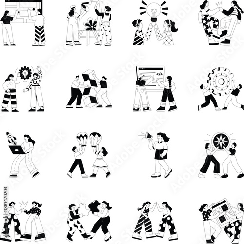 Collection of Hand Drawn Freedom Illustrations 
