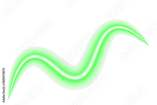 Abstract Green Glowing Wave Line PNG Transparent Background
