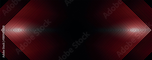 Black abstract background with overlapping glowing red lines decoration. Modern graphic design element with futuristic style arrow lines for banner, flyer, card and brochure cover. VOL. 4